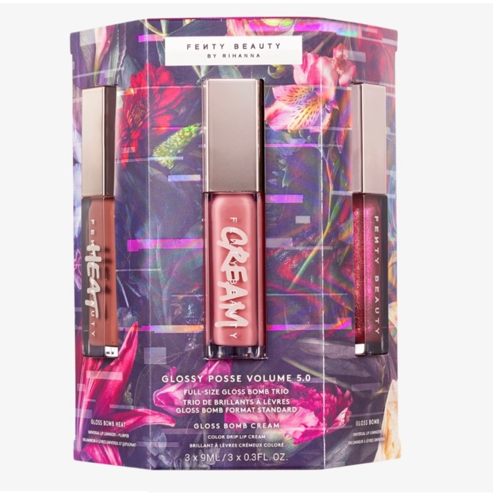 NEW FENTY BEAUTY by Rihanna Glossy Posse Volume 5.0 Lip Gloss Bomb Trio